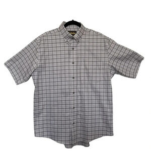 Cabela’s Mens Short Sleeve Button‎ Down Plaid Shirt Size Large